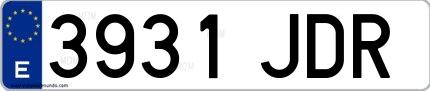 Ejemplo de matrícula española 3931 JDR