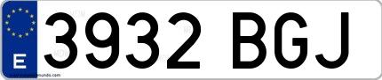 Ejemplo de matrícula española 3932 BGJ