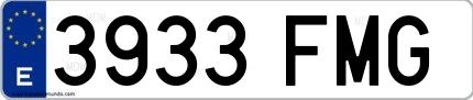 Ejemplo de matrícula española 3933 FMG