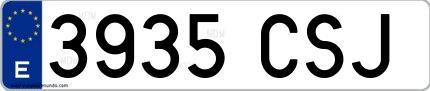Ejemplo de matrícula española 3935 CSJ