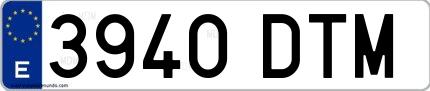 Ejemplo de matrícula española 3940 DTM