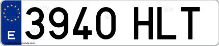 Ejemplo de matrícula española 3940 HLT