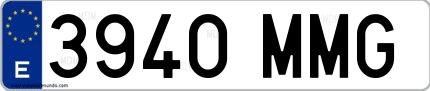 Ejemplo de matrícula española 3940 MMG