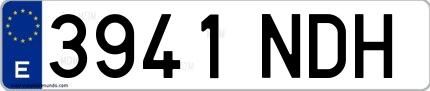 Ejemplo de matrícula española 3941 NDH
