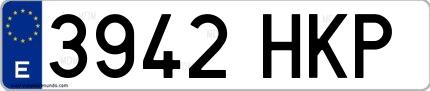 Ejemplo de matrícula española 3942 HKP