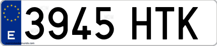 Ejemplo de matrícula de coche ordinaria 3945 HTK