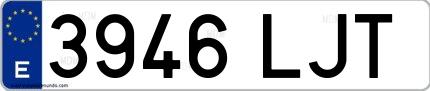 Ejemplo de matrícula española 3946 LJT
