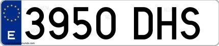 Ejemplo de matrícula española 3950 DHS