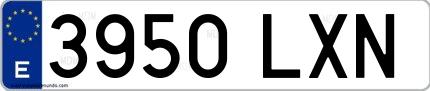 Ejemplo de matrícula española 3950 LXN