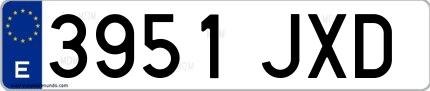 Ejemplo de matrícula española 3951 JXD
