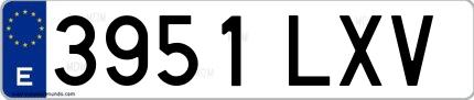 Ejemplo de matrícula española 3951 LXV