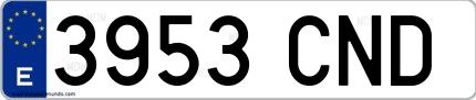 Ejemplo de matrícula española 3953 CND