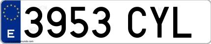 Ejemplo de matrícula española 3953 CYL