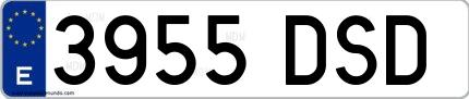 Ejemplo de matrícula española 3955 DSD