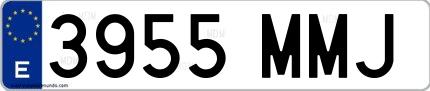 Ejemplo de matrícula española 3955 MMJ