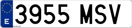 Ejemplo de matrícula española 3955 MSV