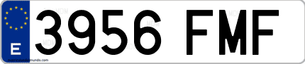 Ejemplo de matrícula de coche ordinaria 3956 FMF