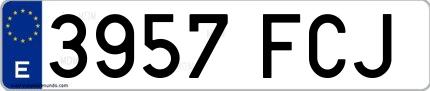 Ejemplo de matrícula española 3957 FCJ