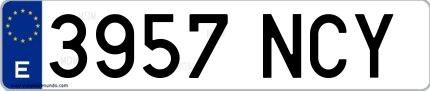 Ejemplo de matrícula española 3957 NCY