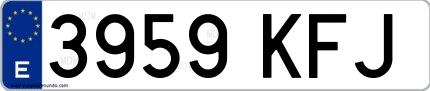 Ejemplo de matrícula española 3959 KFJ