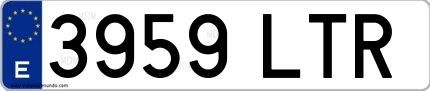Ejemplo de matrícula española 3959 LTR