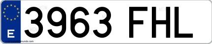 Ejemplo de matrícula española 3963 FHL