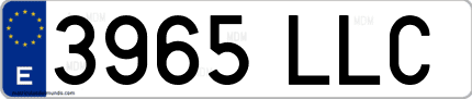 Ejemplo de matrícula de coche ordinaria 3965 LLC