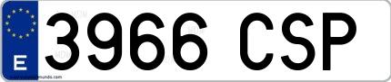 Ejemplo de matrícula española 3966 CSP