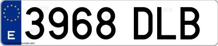 Ejemplo de matrícula española 3968 DLB