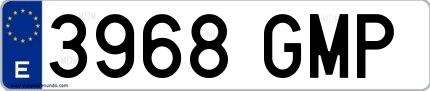 Ejemplo de matrícula española 3968 GMP