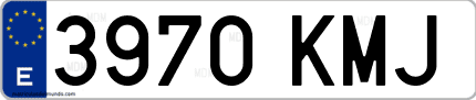 Ejemplo de matrícula de coche ordinaria 3970 KMJ