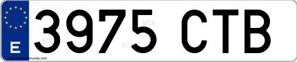 Ejemplo de matrícula española 3975 CTB