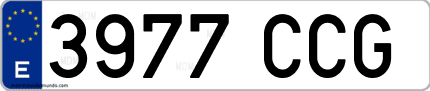 Ejemplo de matrícula de coche ordinaria 3977 CCG