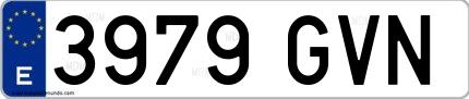 Ejemplo de matrícula española 3979 GVN