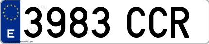 Ejemplo de matrícula española 3983 CCR