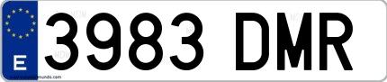 Ejemplo de matrícula española 3983 DMR