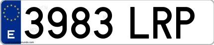 Ejemplo de matrícula española 3983 LRP