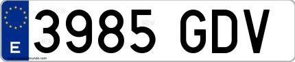 Ejemplo de matrícula española 3985 GDV