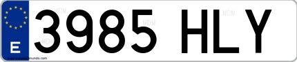 Ejemplo de matrícula española 3985 HLY