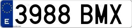 Ejemplo de matrícula española 3988 BMX