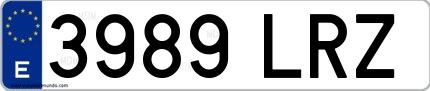 Ejemplo de matrícula española 3989 LRZ