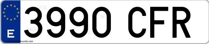 Ejemplo de matrícula española 3990 CFR