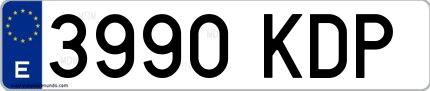 Ejemplo de matrícula española 3990 KDP