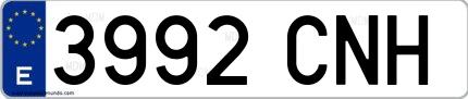 Ejemplo de matrícula española 3992 CNH