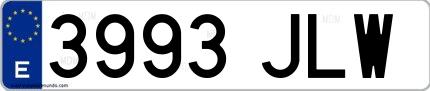 Ejemplo de matrícula española 3993 JLW