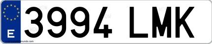 Ejemplo de matrícula española 3994 LMK