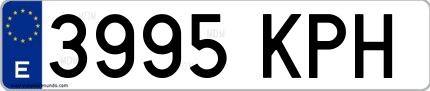 Ejemplo de matrícula española 3995 KPH