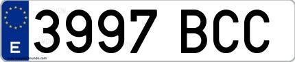 Ejemplo de matrícula española 3997 BCC