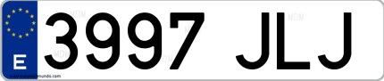 Ejemplo de matrícula española 3997 JLJ