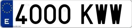 Ejemplo de matrícula española 4000 KWW